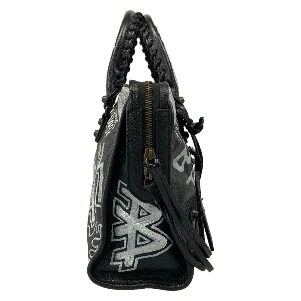 Balenciaga Graphic Classic City S Handbag 431621 Black White